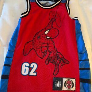 Spiderman Jersey Youth 5 Blue Red Marvel Sleeveless Tank Top Kids Boys